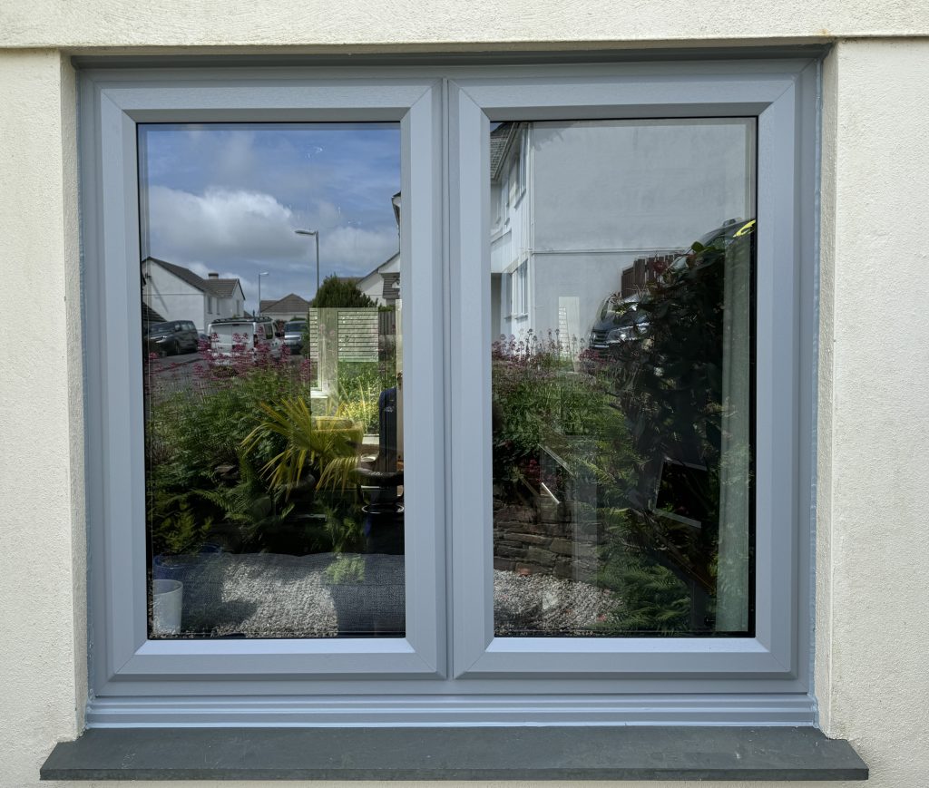 Light Grey on White PVCu Window