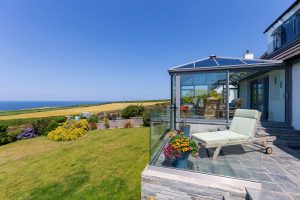 Completed extension and outdoor patio in Tintagel
